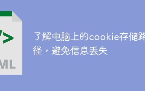 了解电脑上的cookie存储路径，避免信息丢失