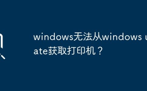 无法通过Windows Update获取打印机驱动