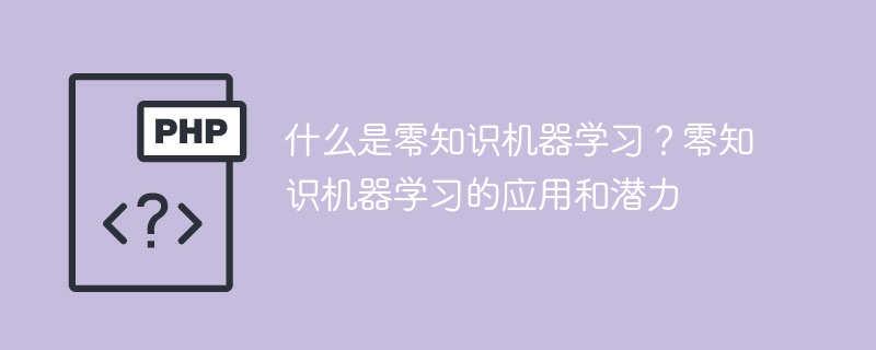 零知识机器学习:应用与发展潜力