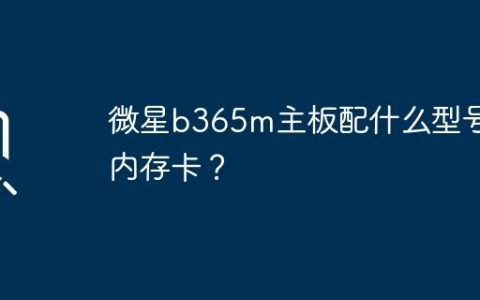 微星b365m主板适用于哪种内存卡类型？