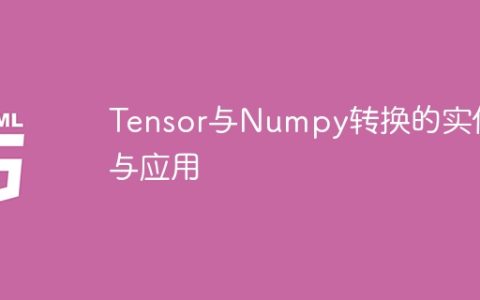 Tensor与Numpy之间的转换: 示例和应用