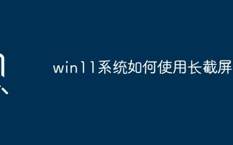 掌握Win11系统的长截屏技巧