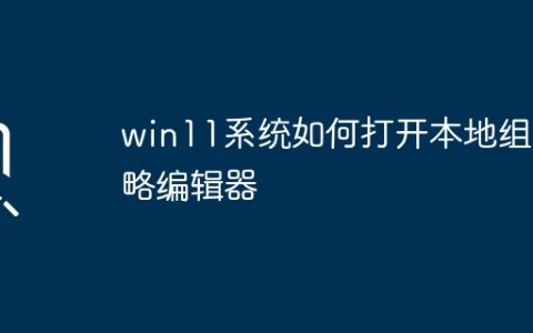 如何启用本地组策略编辑器来操作win11系统