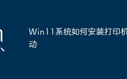 在Win11系统中如何安装打印机驱动程序