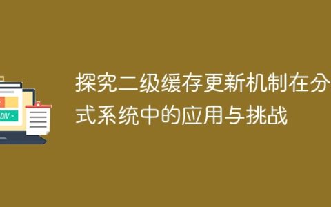 分布式系统中应用与挑战：二级缓存更新机制的探索