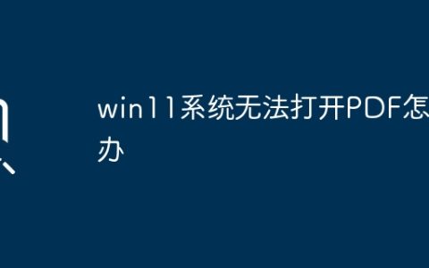 处理win11系统无法打开PDF文件