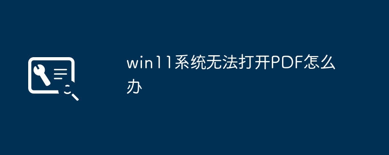 win11系统无法打开pdf怎么办