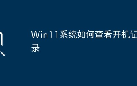 Win11系统的开机记录如何查看