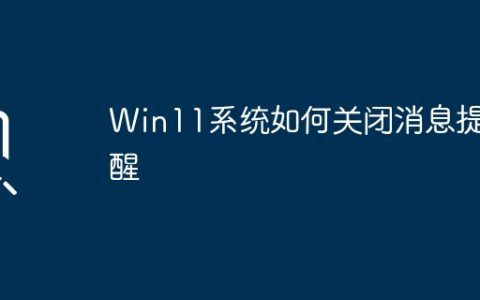 Win11系统如何禁用通知