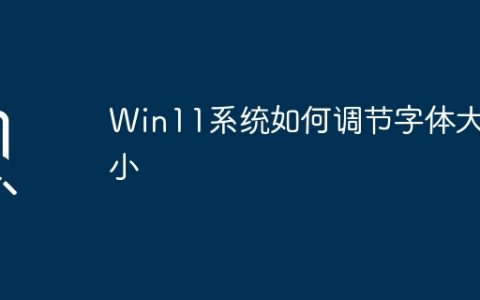 如何在Win11系统中调整字体大小
