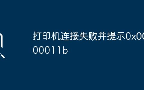 打印机连接失败并提示0x0000011b