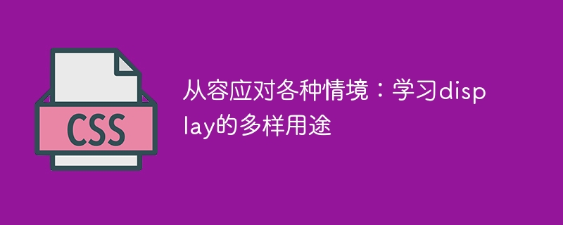 从容应对各种情境:学习display的多样用途