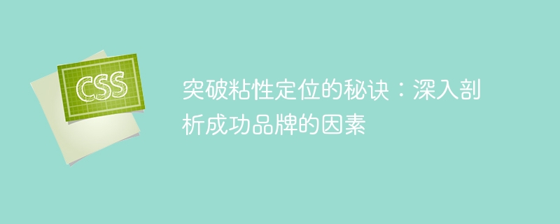 突破粘性定位的秘诀:深入剖析成功品牌的因素