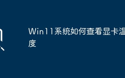Win11系统如何查看显卡温度