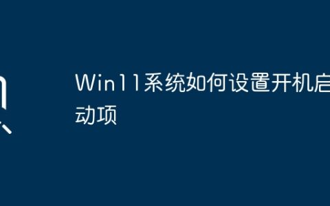 Win11系统如何设置开机启动项