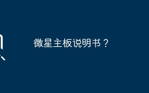 微星主板说明书？