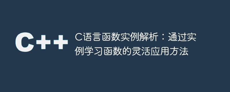 c语言函数实例解析:通过实例学习函数的灵活应用方法