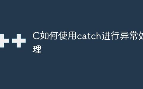 使用catch语句进行C异常处理