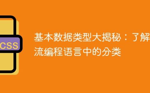 揭秘主流编程语言中的基本数据类型分类