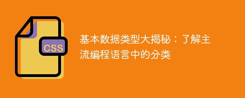 基本数据类型大揭秘:了解主流编程语言中的分类