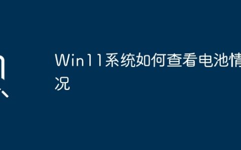 Win11系统如何查看电池情况