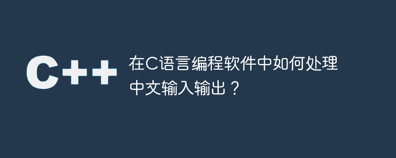 在c语言编程软件中如何处理中文输入输出?