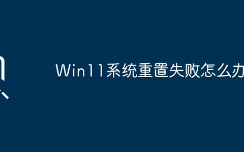 Win11系统重置失败怎么办