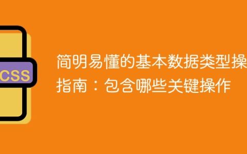 基本数据类型操作的简易指南：重要操作指引