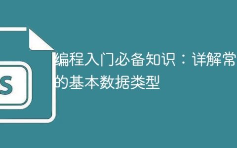 编程入门必备知识：详解常见的基本数据类型