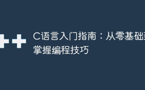 探索C语言：从初学者到编程专家