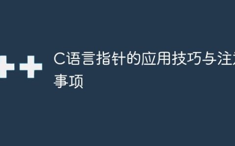 C语言指针的使用技巧与注意事项
