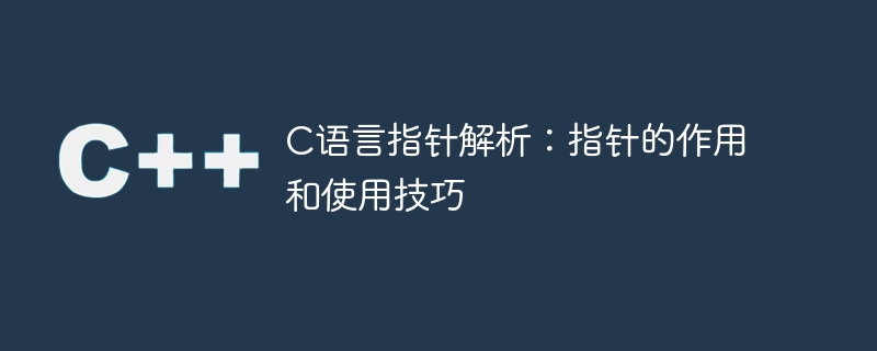 c语言指针解析：指针的作用和使用技巧