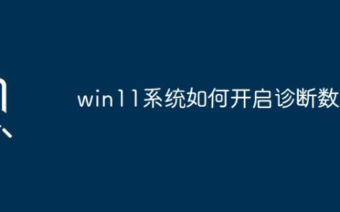 win11系统如何开启诊断数据