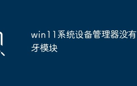 win11系统设备管理器没有蓝牙模块