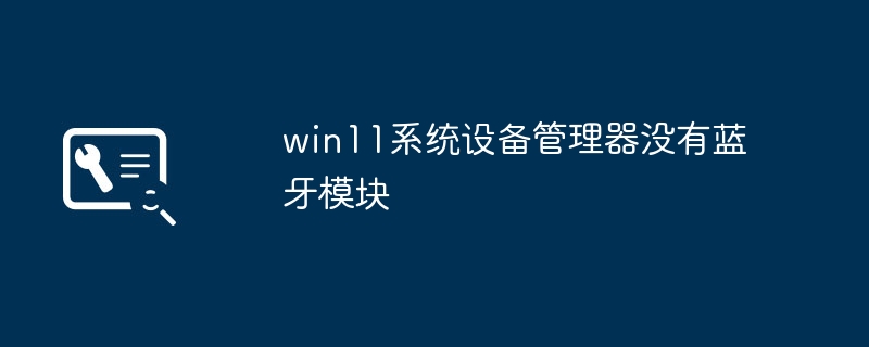 win11系统设备管理器没有蓝牙模块
