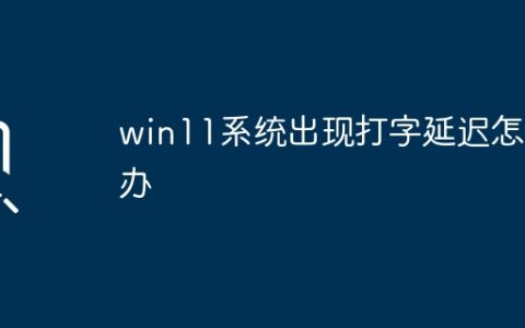 win11系统出现打字延迟怎么办