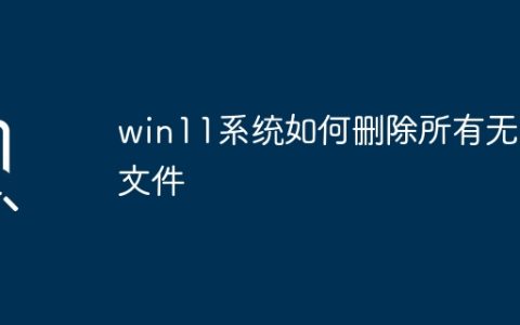 win11系统如何删除所有无用文件