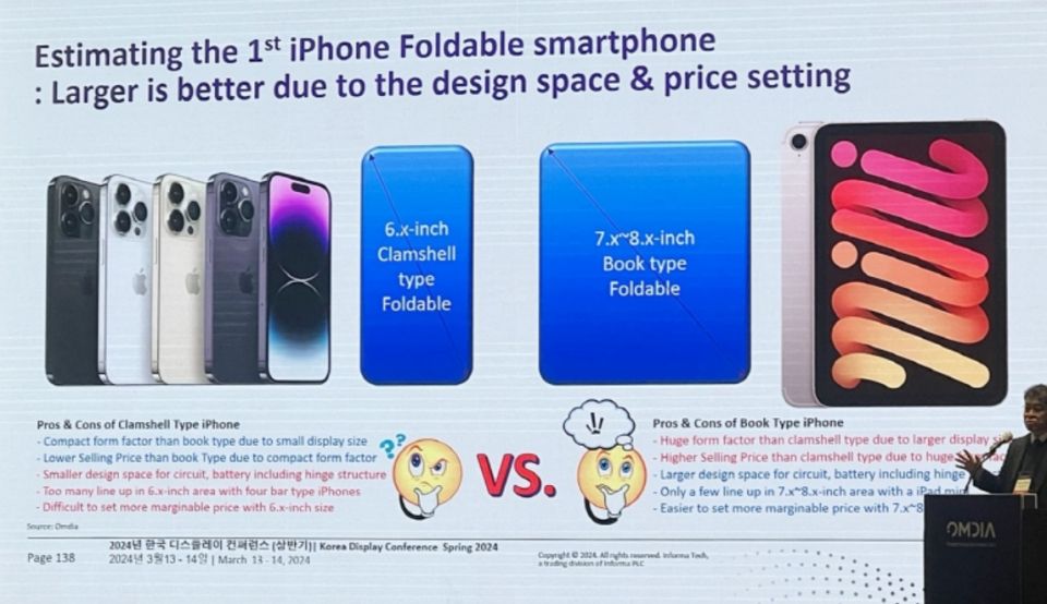 Omdia 预估苹果 2026 推出折叠屏 iPhone，2028 推出 OLED iPad Air
