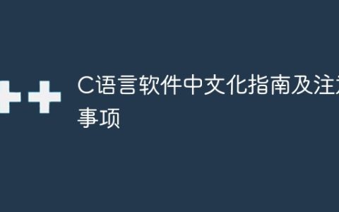 C语言软件中文化指南及注意事项