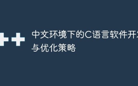 中文环境下的C语言软件开发与优化策略