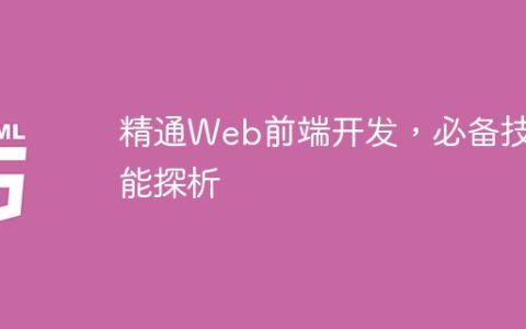 精通Web前端开发，必备技能探析