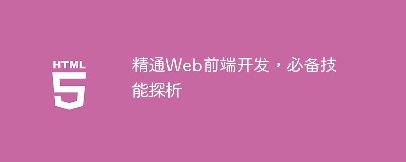 精通web前端开发,必备技能探析