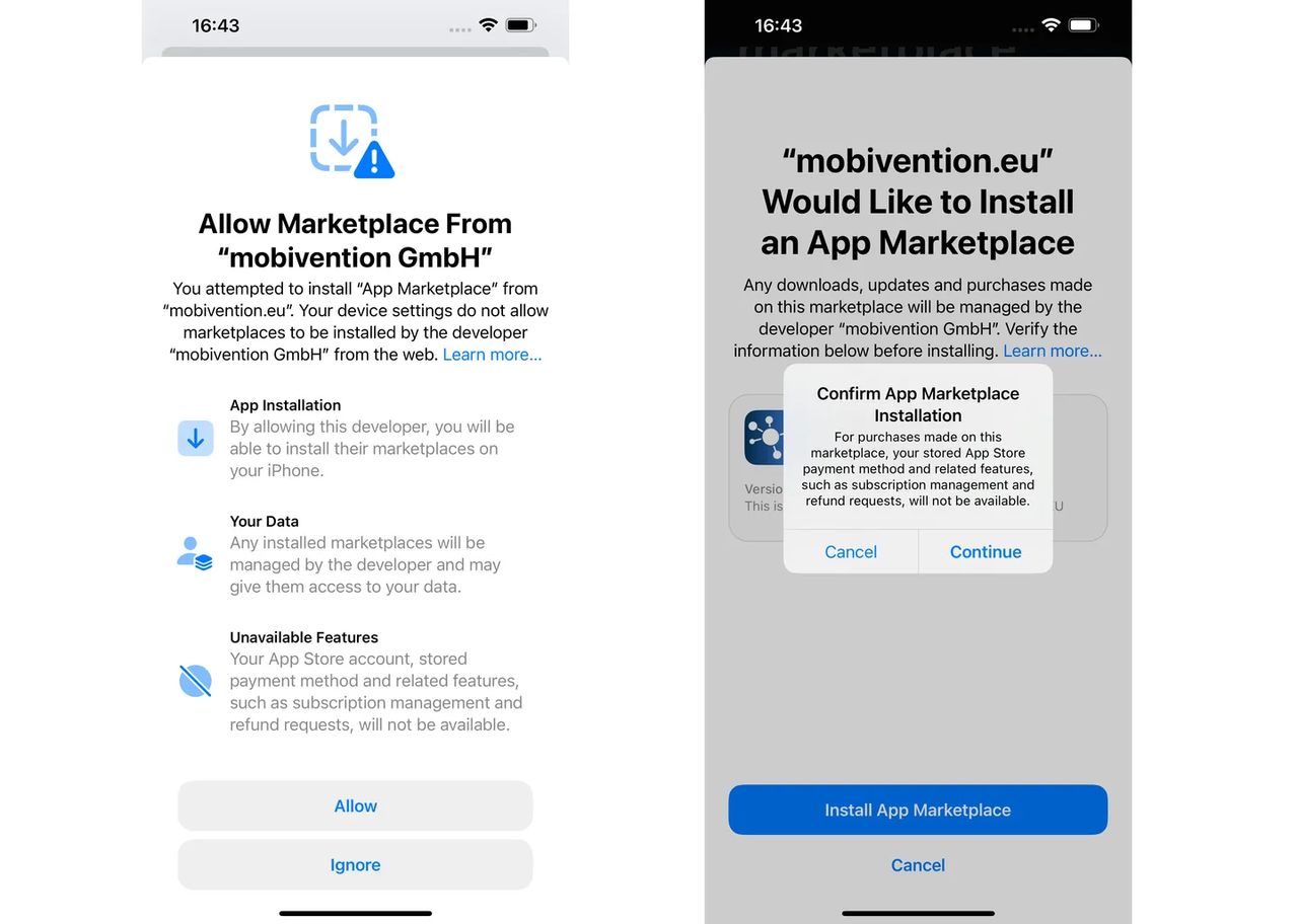 欧洲 iPhone 安装第三方应用商店初体验:需经历十多次屏幕交互