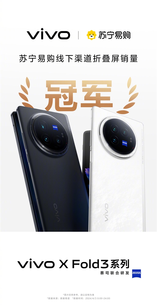 vivo X Fold3系列赢麻了:全平台销量冠军 遥遥领先行业