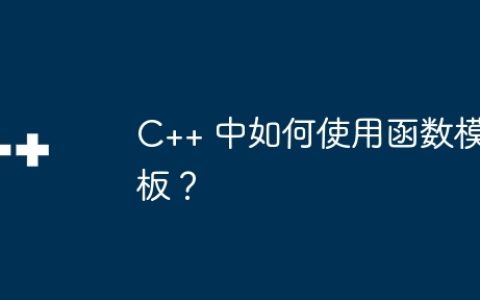 C++ 中如何使用函数模板？