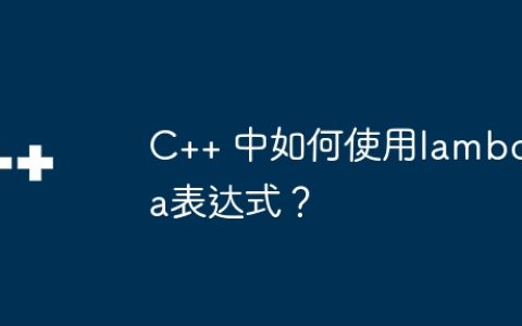 C++ 中如何使用lambda表达式？