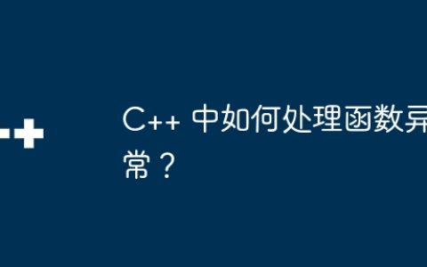 C++ 中如何处理函数异常？