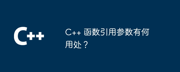C++ 函数引用参数有何用处?