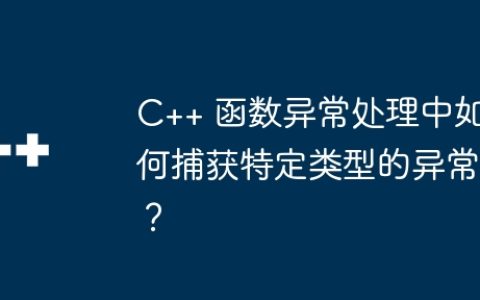 C++ 函数异常处理中如何捕获特定类型的异常？
