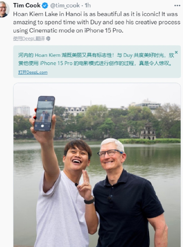 库克越南行“复刻”中国剧本:偶遇明星 一起吃早餐